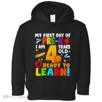 My First Day Of Pre K I Am 4 Years Old Gift Toddler Hoodie thumb 0