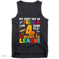 My First Day Of Pre K I Am 4 Years Old Gift Tank Top thumb 0