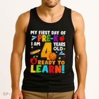 My First Day Of Pre K I Am 4 Years Old Gift Tank Top thumb 3