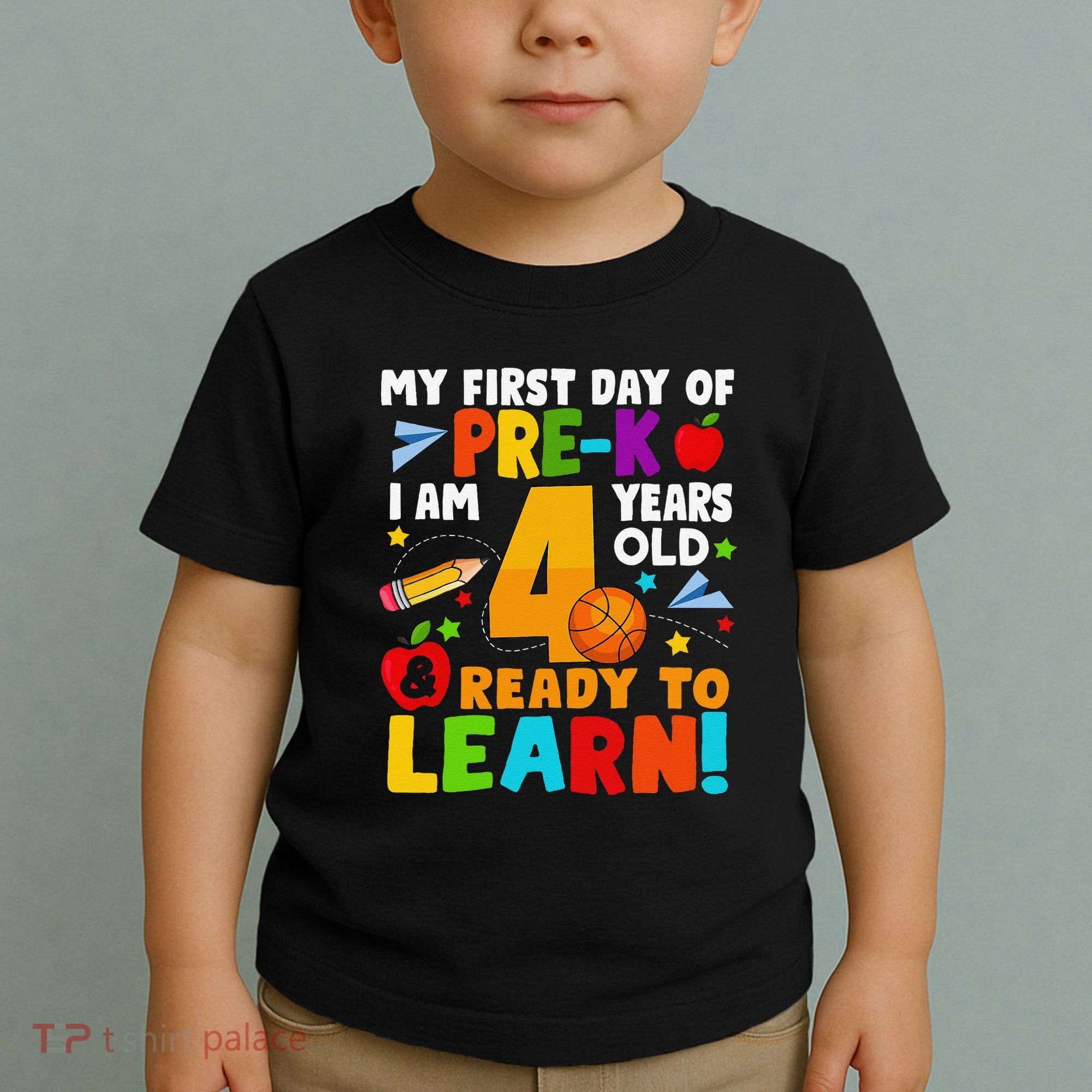 My First Day Of Pre K I Am 4 Years Old Gift Toddler T-Shirt
