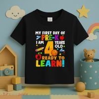 My First Day Of Pre K I Am 4 Years Old Gift Toddler T-Shirt thumb 3