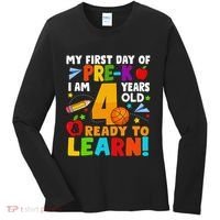 My First Day Of Pre K I Am 4 Years Old Gift Women's Long Sleeve Shirt thumb 0