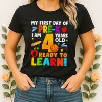 My First Day Of Pre K I Am 4 Years Old Gift Women's T-Shirt thumb 2