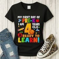 My First Day Of Pre K I Am 4 Years Old Gift Women's T-Shirt thumb 3