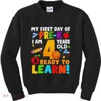 My First Day Of Pre K I Am 4 Years Old Gift Kids Sweatshirt thumb 0