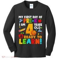My First Day Of Pre K I Am 4 Years Old Gift Kids Long Sleeve Shirt thumb 0