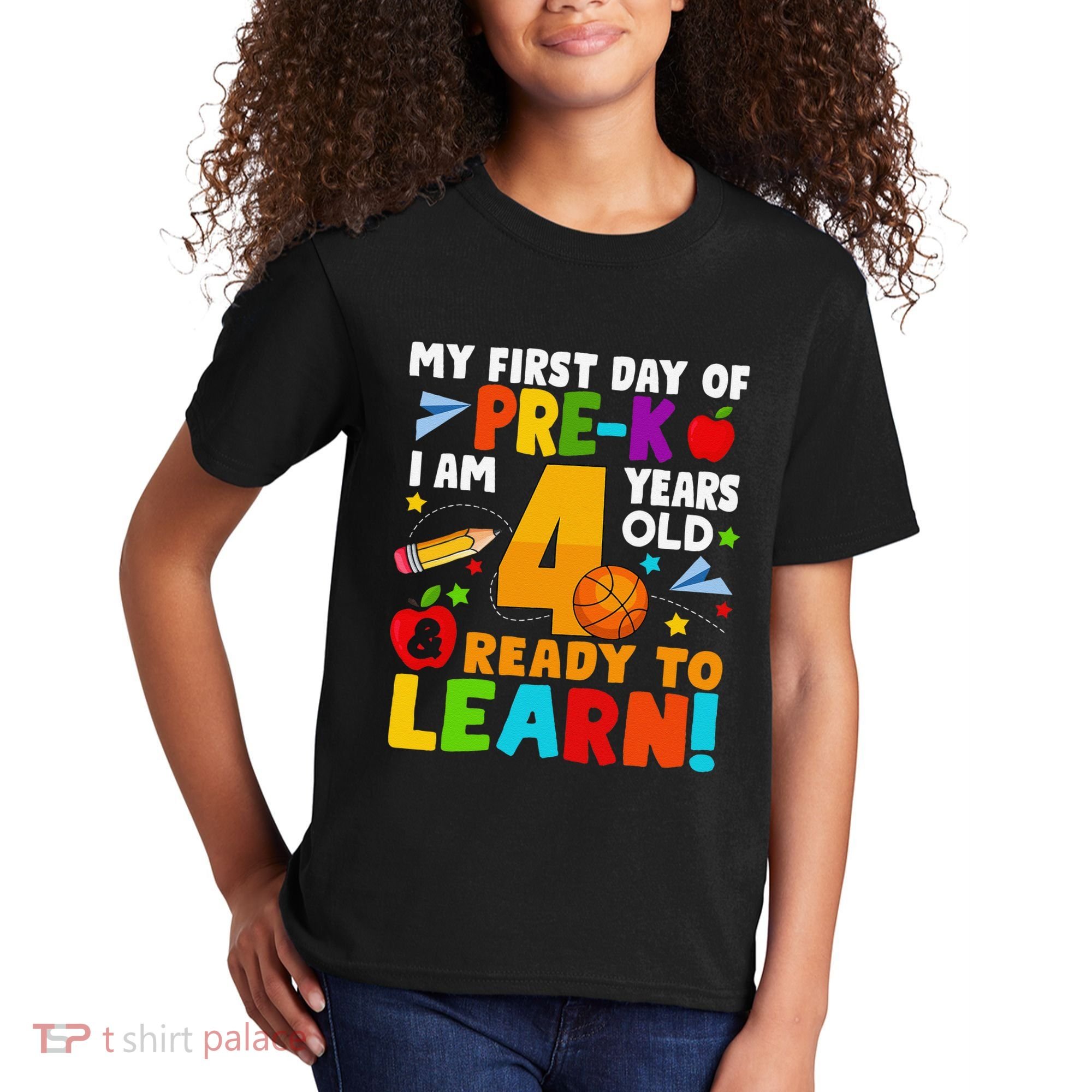 My First Day Of Pre K I Am 4 Years Old Gift Kids T-Shirt