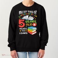 My First Day Of Kindergarten 5 Years Old Back To School Women's Sweatshirt thumb 0