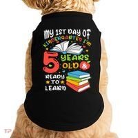 My First Day Of Kindergarten 5 Years Old Back To School Doggie Tank thumb 0