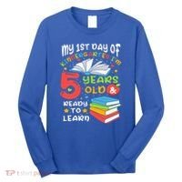 My First Day Of Kindergarten 5 Years Old Back To School Long Sleeve Shirt thumb 0