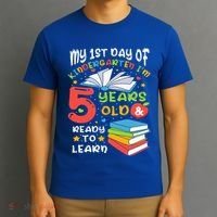 My First Day Of Kindergarten 5 Years Old Back To School T-Shirt thumb 3