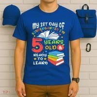 My First Day Of Kindergarten 5 Years Old Back To School T-Shirt thumb 6