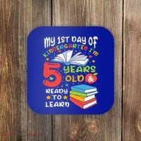 My First Day Of Kindergarten 5 Years Old Back To School Coaster thumb 0