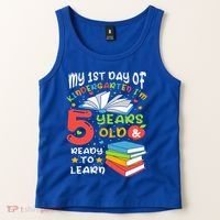 My First Day Of Kindergarten 5 Years Old Back To School Tank Top thumb 2