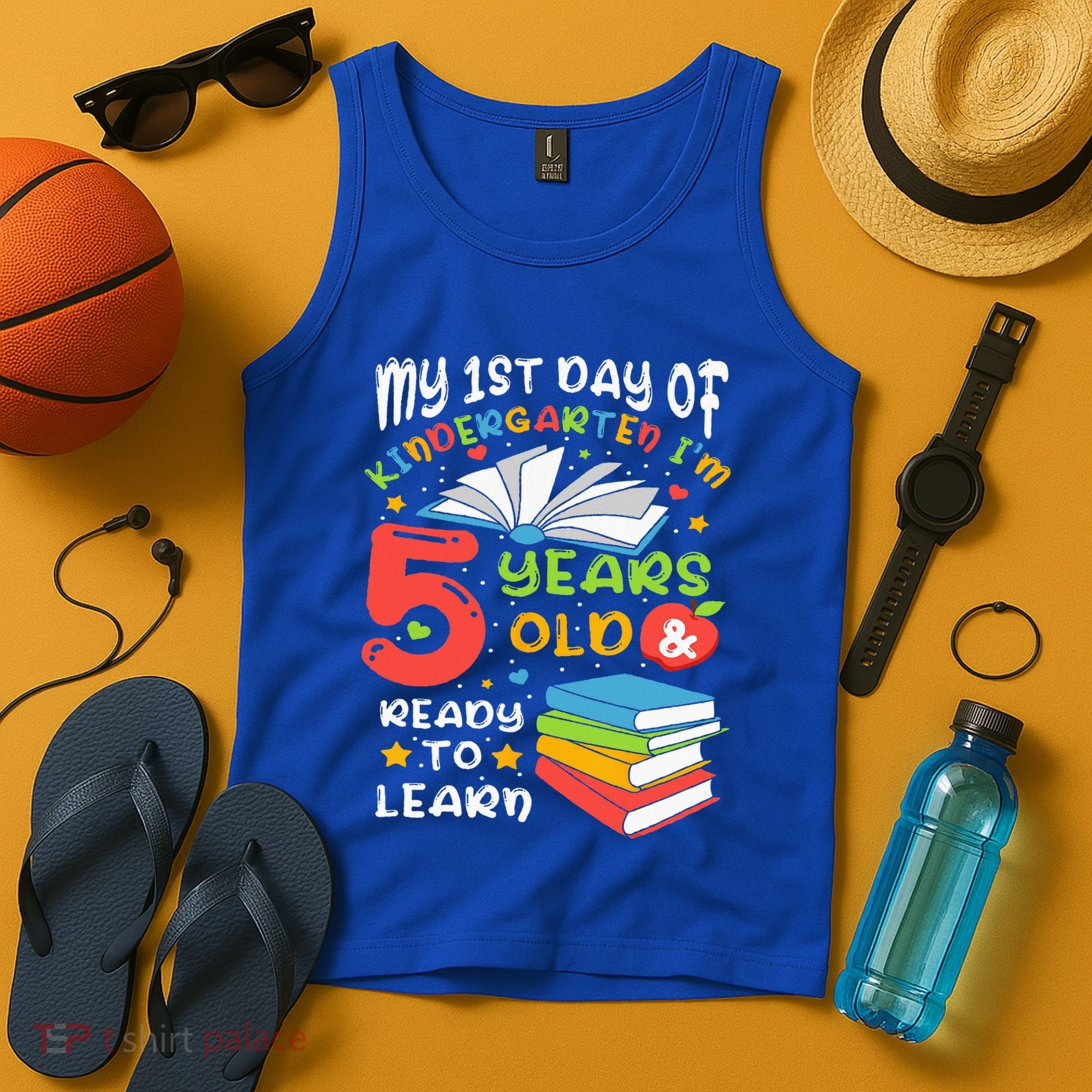 My First Day Of Kindergarten 5 Years Old Back To School Tank Top