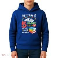 My First Day Of Kindergarten 5 Years Old Back To School Kids Hoodie thumb 4