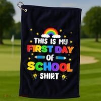 My First Day Of School PreK Preschool Kindergarten 1st Grade Golf Towel thumb 1