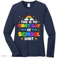 My First Day Of School PreK Preschool Kindergarten 1st Grade Women's Long Sleeve Shirt thumb 0