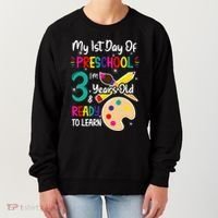 My First Day Of Preschool 3 Years Old Back To School Women's Sweatshirt thumb 0