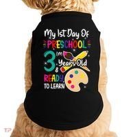 My First Day Of Preschool 3 Years Old Back To School Doggie Tank thumb 0