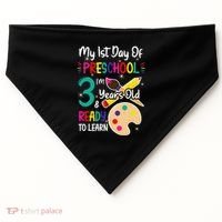 My First Day Of Preschool 3 Years Old Back To School USA-Made Doggie Bandana thumb 0