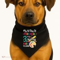 My First Day Of Preschool 3 Years Old Back To School USA-Made Doggie Bandana thumb 1