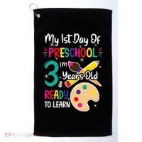 My First Day Of Preschool 3 Years Old Back To School Golf Towel thumb 0