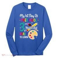 My First Day Of Preschool 3 Years Old Back To School Long Sleeve Shirt thumb 0