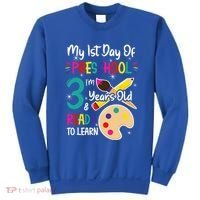 My First Day Of Preschool 3 Years Old Back To School Sweatshirt thumb 0