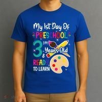 My First Day Of Preschool 3 Years Old Back To School T-Shirt thumb 3