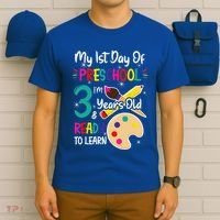 My First Day Of Preschool 3 Years Old Back To School T-Shirt thumb 6