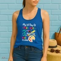 My First Day Of Preschool 3 Years Old Back To School Women's Tank Top thumb 2