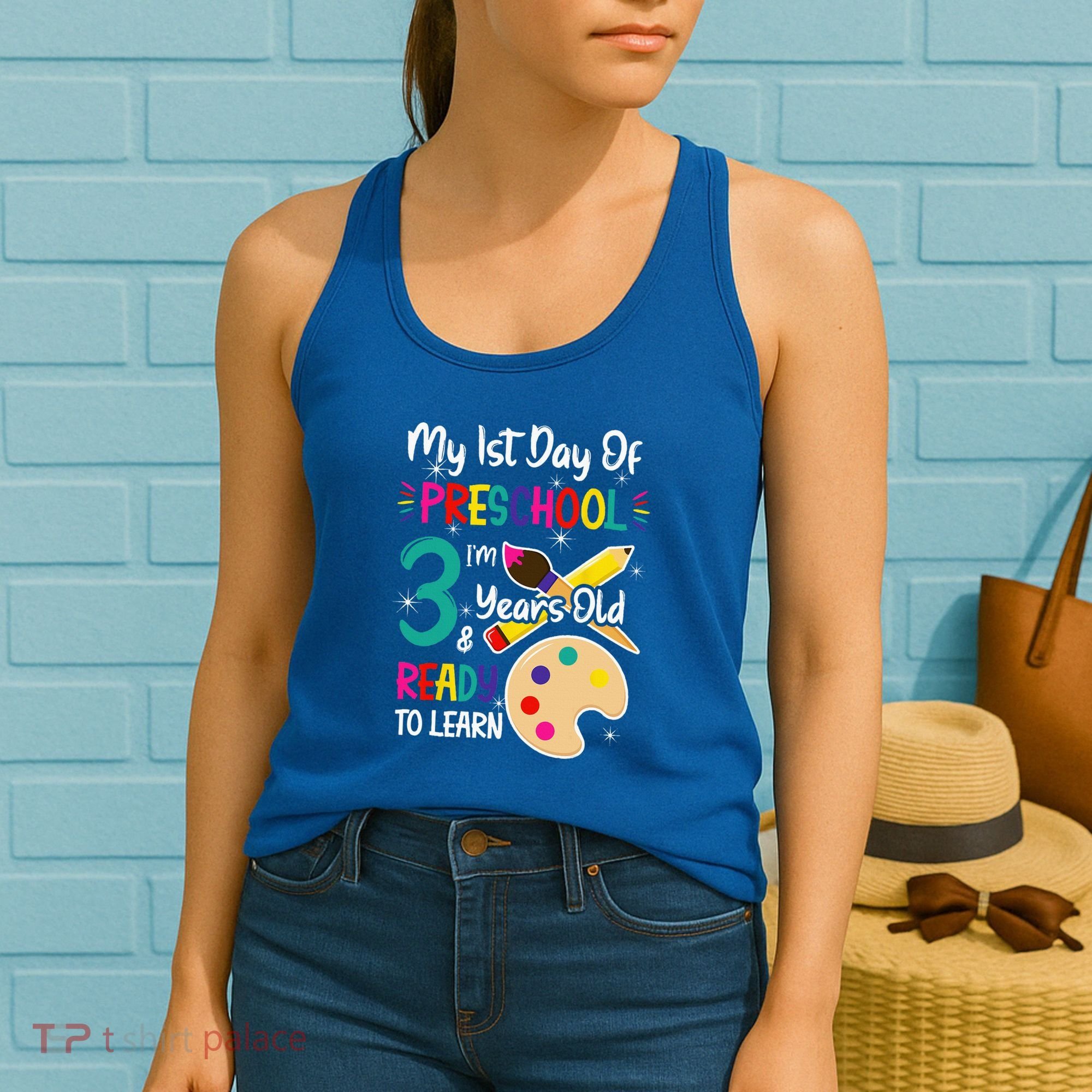My First Day Of Preschool 3 Years Old Back To School Women's Tank Top
