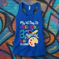 My First Day Of Preschool 3 Years Old Back To School Women's Tank Top thumb 3