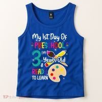 My First Day Of Preschool 3 Years Old Back To School Tank Top thumb 2