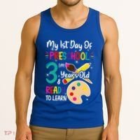 My First Day Of Preschool 3 Years Old Back To School Tank Top thumb 3
