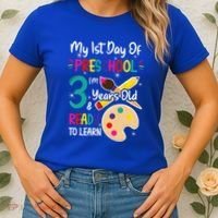 My First Day Of Preschool 3 Years Old Back To School Women's T-Shirt thumb 2