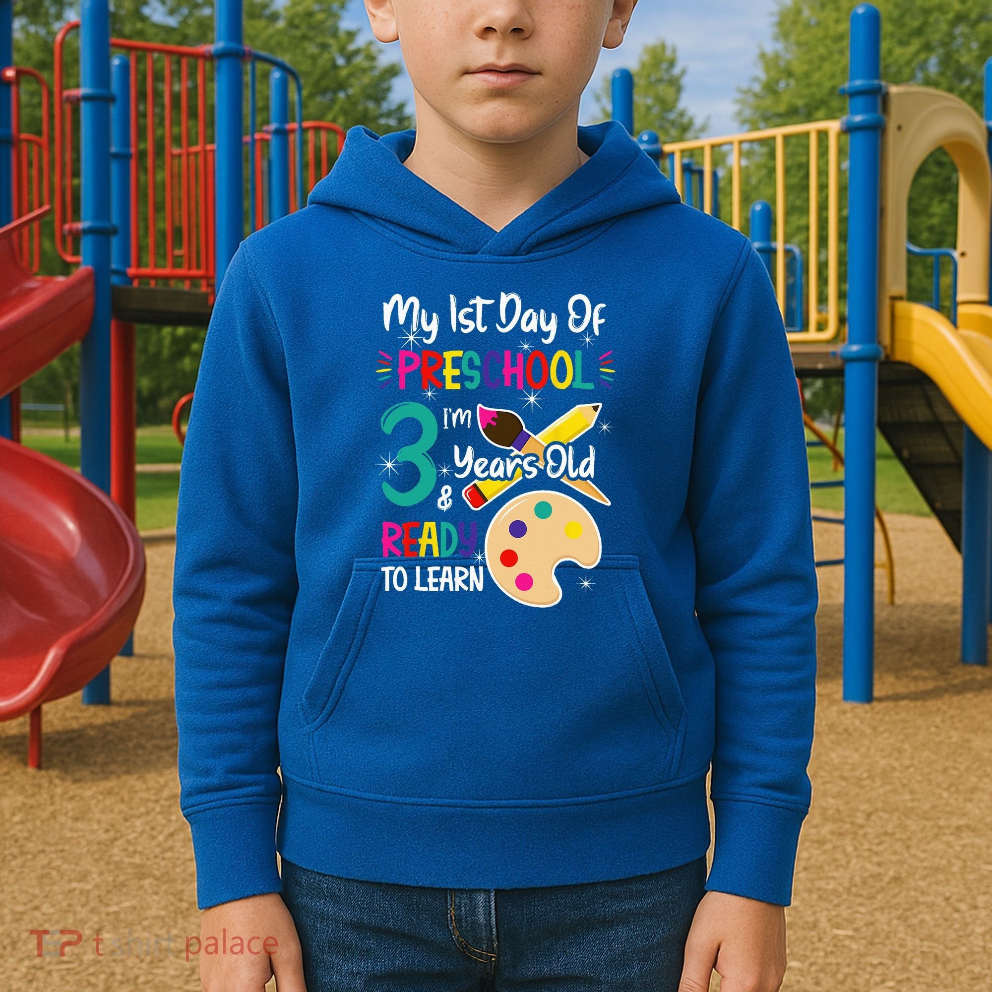 My First Day Of Preschool 3 Years Old Back To School Kids Hoodie