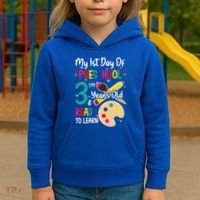 My First Day Of Preschool 3 Years Old Back To School Kids Hoodie thumb 3