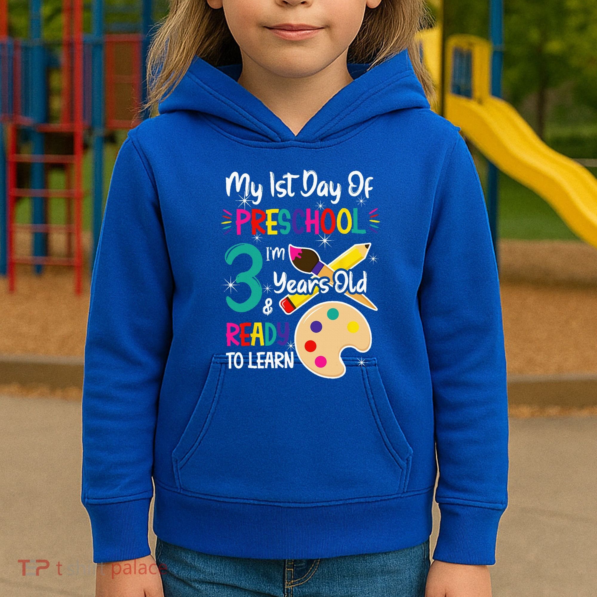 My First Day Of Preschool 3 Years Old Back To School Kids Hoodie