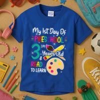 My First Day Of Preschool 3 Years Old Back To School Kids T-Shirt thumb 3