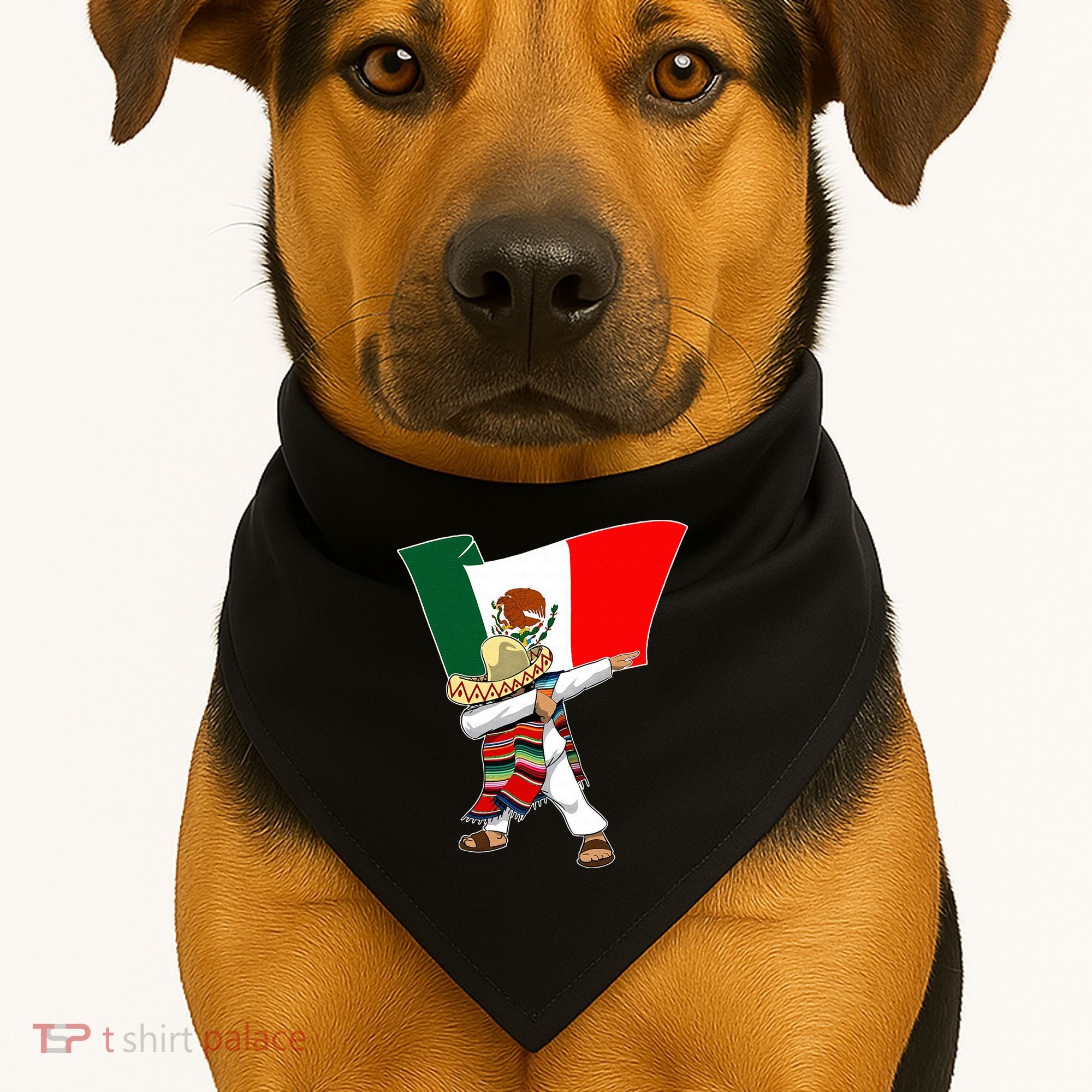 Mexican Flag Dabbing USA-Made Doggie Bandana