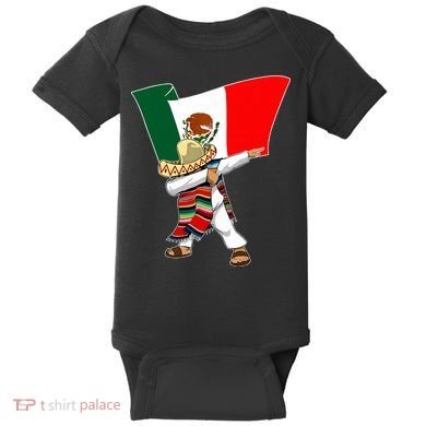 Mexican Flag Dabbing Baby Bodysuit