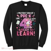 My First Day Of Prek IM 4 Years Old And Ready To Learn Gift Sweatshirt thumb 0