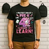 My First Day Of Prek IM 4 Years Old And Ready To Learn Gift T-Shirt thumb 6