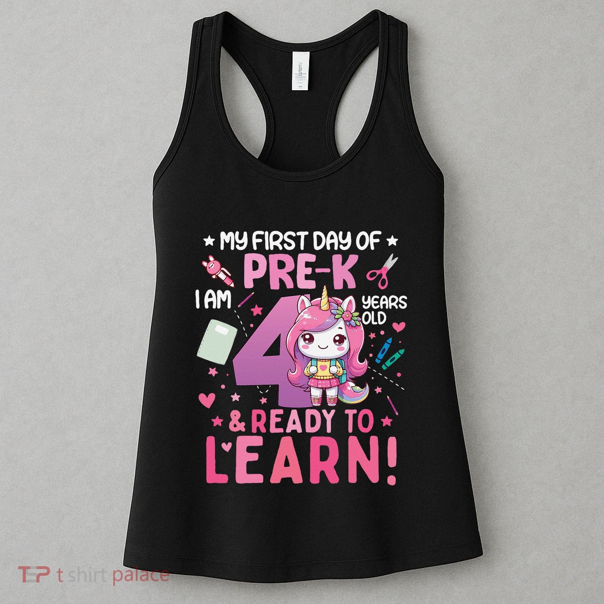 My First Day Of Prek IM 4 Years Old And Ready To Learn Gift Women's Tank Top