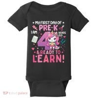 My First Day Of Prek IM 4 Years Old And Ready To Learn Gift Baby Bodysuit thumb 0