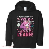 My First Day Of Prek IM 4 Years Old And Ready To Learn Gift Toddler Hoodie thumb 0