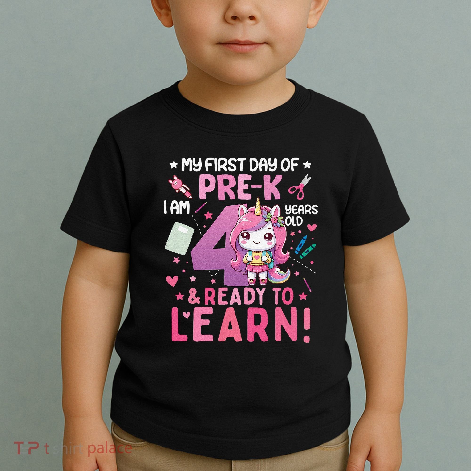 My First Day Of Prek IM 4 Years Old And Ready To Learn Gift Toddler T-Shirt