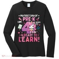 My First Day Of Prek IM 4 Years Old And Ready To Learn Gift Women's Long Sleeve Shirt thumb 0